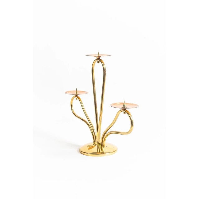 Copper Vienna Brass and Copper Combination Candleholder, 1960s For Sale - Image 8 of 10