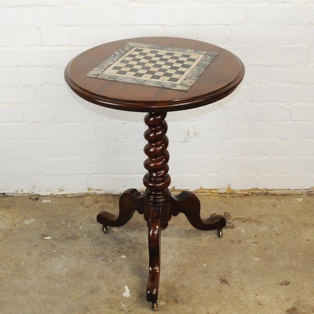 Antique Wooden Chess Table on Wheels, 19th Century For Sale - Image 4 of 14