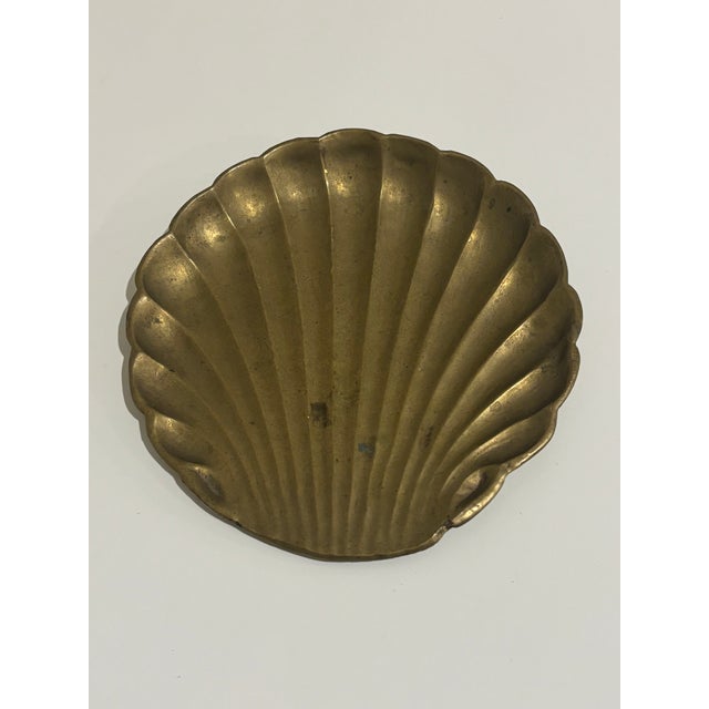 Vintage Brass Shell Catchall / Brass Shell Soap Dish / Brass Shell Decorative Object For Sale - Image 9 of 9