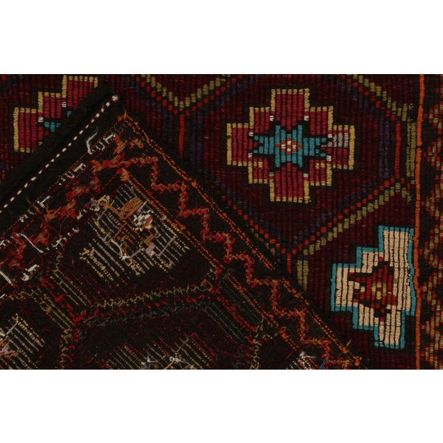 Textile Vintage Cecim Tribal Kilim Rug in Red, Multicolor Geometric Pattern For Sale - Image 7 of 7