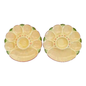 19th Century English Minton Majolica Oyster Plates Pair