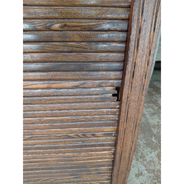 Antique 85 Drawer Cabinet With Tambour Front Attributed to Hamilton For Sale - Image 13 of 16