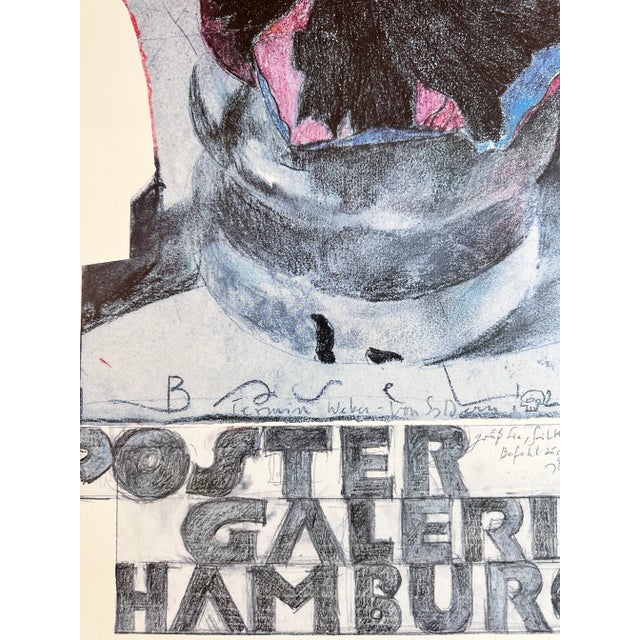 1980s Framed Artwork Horst Janssen Signed Poster Galerie Hamburg 1982 For Sale - Image 5 of 7