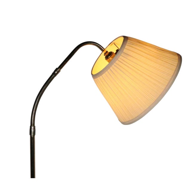 Mid 20th Century Brass Gooseneck Floor Lamp For Sale - Image 14 of 15