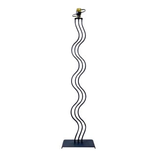 1980s Tall Postmodern Memphis Style Wave Floor Lamp by Alsy For Sale