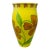 Vintage 1980s Italian Hand-Painted Yellow Floral Ceramic 12-Inch Urn Vase For Sale