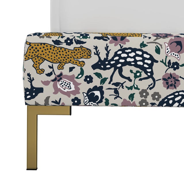 Spritely Home Norah Platform Bed in Mustard Plum Leopard, Twin For Sale - Image 4 of 6