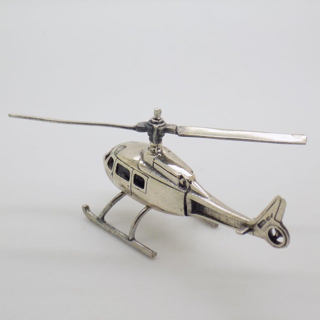 Vintage Italian Handmade Silver Helicopter Figurine from Raspini Gioielli, Tuscany, Italy, 1980s For Sale - Image 6 of 11