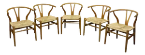 Wishbone Chairs by Hans Wegner for Carl Hansen & Søn, 1960s, Set of 5