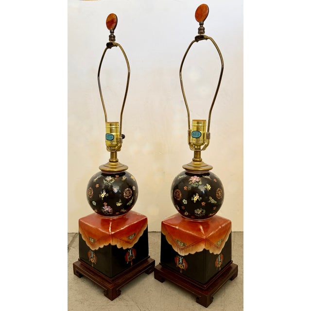 1970s Famille Noire Table Lamps by Maitland Smith - a Pair For Sale In Miami - Image 6 of 7