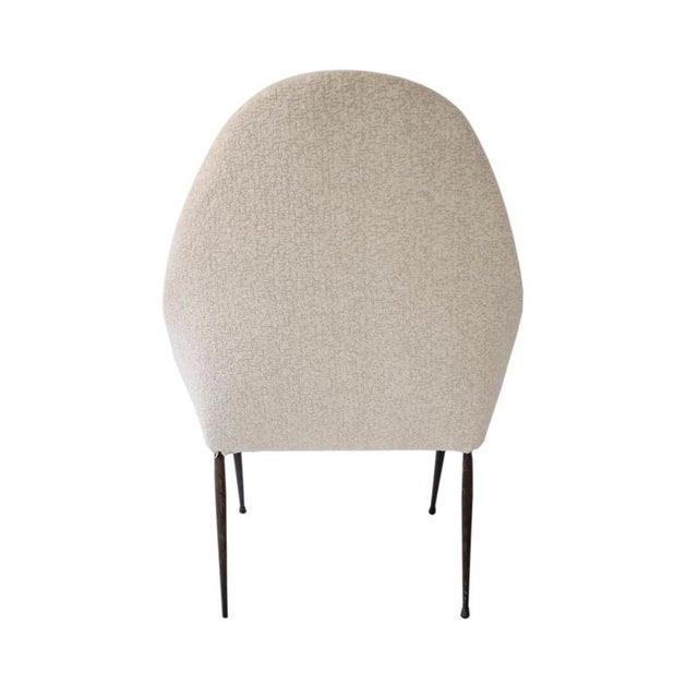 Armless Armchair in Chenille Upholstery, Italy, 1950s For Sale - Image 4 of 7