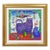 Yuri Gorbachev "Cat and Kitten Near Window in Winter" Oil and Gold Enamel Canvas For Sale