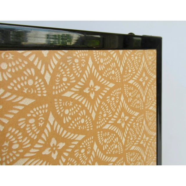C.1970's Vintage Japanese Byobu Silk Screen Gilt Gold & Silver Leaf & Hand-Painted 4-Panel Wall Screen For Sale - Image 9 of 12