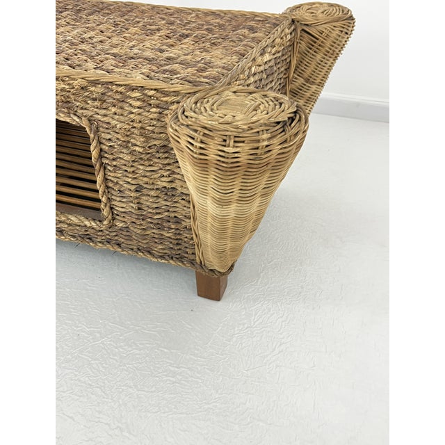 Mid-Century Rattan and Bamboo Coffee Table, Italy, 1960s For Sale - Image 9 of 11