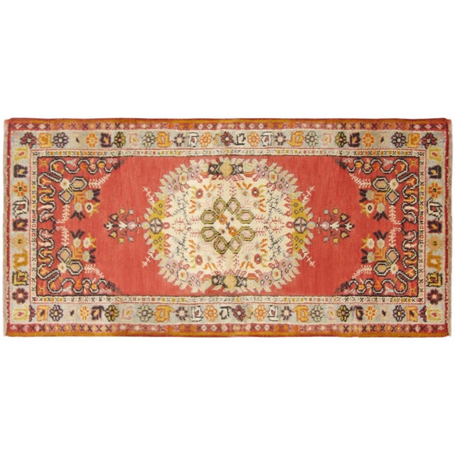 Vintage Turkish Decorative Oriental Oushak Rug in Runner Size For Sale In New York - Image 6 of 6
