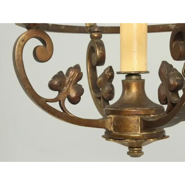 Antique French Solid Bronze Lantern For Sale - Image 9 of 11