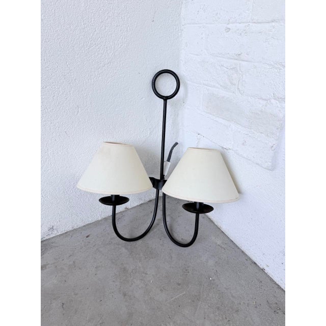 Black Double Wall Light in the style of Royère, 1960s For Sale - Image 8 of 18