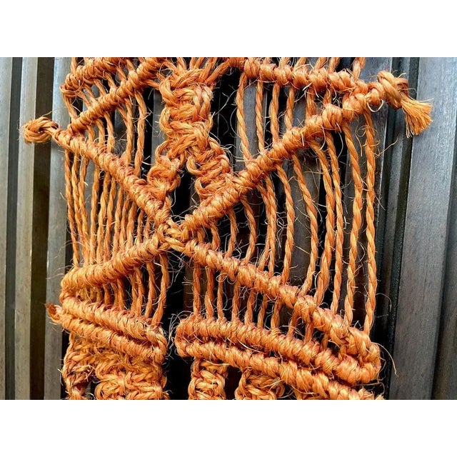 Mid-Century Modern Vintage Spanish Hand Woven Wall Hanging, 1960s For Sale - Image 3 of 12