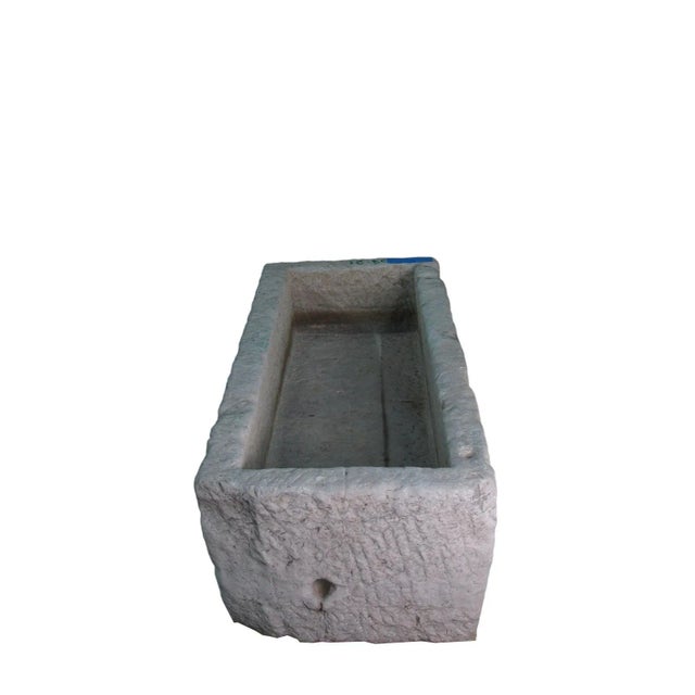 Late 19th Century 54" Inch Long Hand Chiseled Stone Trough 21 For Sale - Image 5 of 8