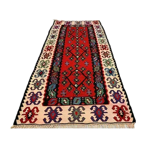 Vintage Turkish Serbian Shabby Wool Kilim Pirot Rug 200 x 100 cm
