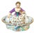 Meissen Rococo Figural Sweetmeat Dish Seated Maiden with Twin Floral Baskets For Sale