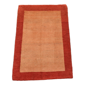 Gabbeh Rug 2’1” X 3′ Rust Wool Contemporary Hand-Knotted Carpet