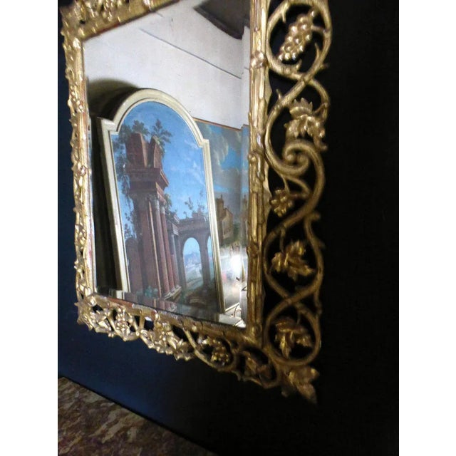 Textile Antique XIX Gilded Mirror For Sale - Image 7 of 9