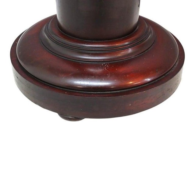 Wood Victorian Classical Melon Ribbed Mahogany Marble Top Sculpture Pedestal C1900 For Sale - Image 7 of 9