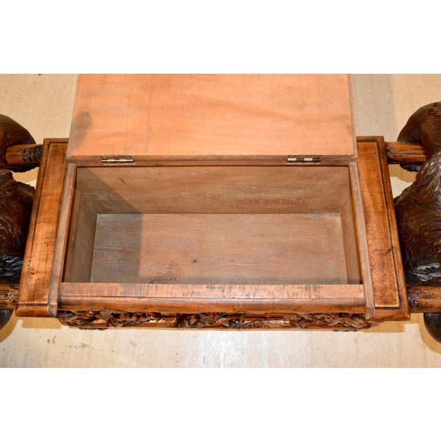 19th C. Black Forest Carved Bear Bench For Sale - Image 10 of 12