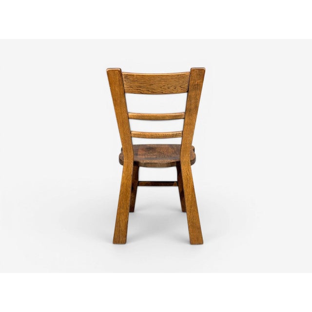 Belgian Modern, Six Brutalist Dining Chairs, Oak, Belgium, 1970s For Sale - Image 13 of 13
