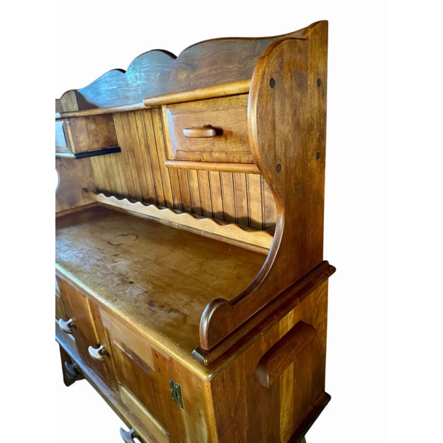 Antique American Baker’s Cabinet, Classical Wooden Cupboard For Sale In Rochester - Image 6 of 12