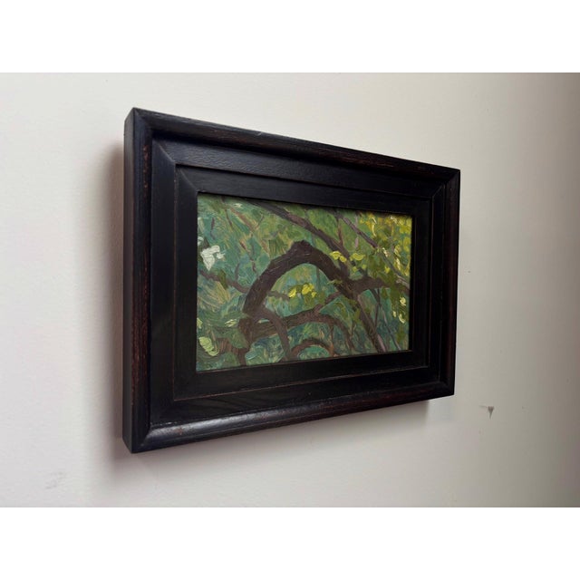 Komorebi by Brad Davis | Oil on Panel Depiction of sunlight filtering through tree branches For Sale - Image 4 of 4