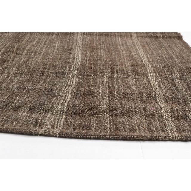 1960s Brown & Tan Striped Wool Rug For Sale - Image 5 of 10