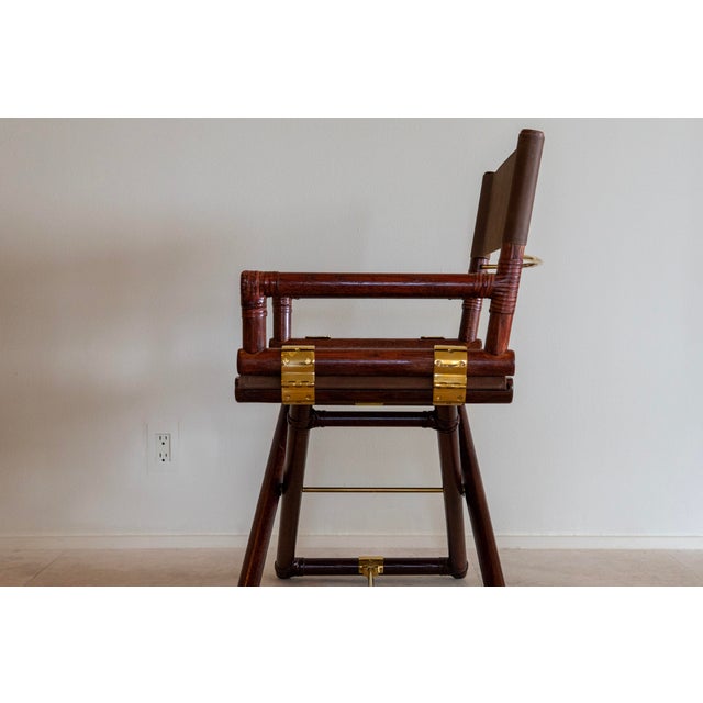 John and Elinor McGuire 1970s McGuire Director’s X-Chair in Brown Leather For Sale - Image 4 of 10