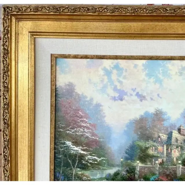 Late 20th Century Thomas Kinkade "Gardens Beyond Spring Gate" on Canvas For Sale - Image 5 of 15
