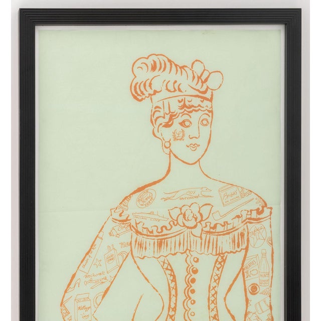 Contemporary Andy Warhol "Tattooed Woman Holding a Rose" For Sale - Image 3 of 6