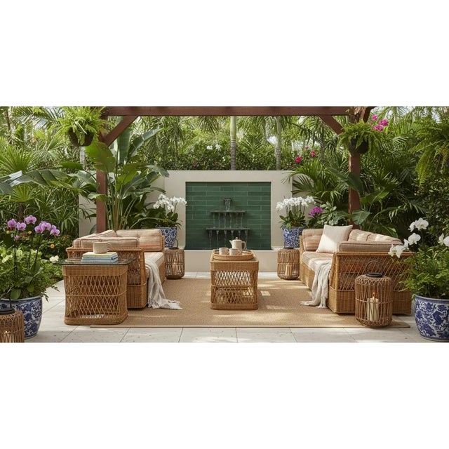 1970's McGuire Furniture Rattan "Willow" Collection Sofa by Davis Allen for McGuire For Sale - Image 16 of 17