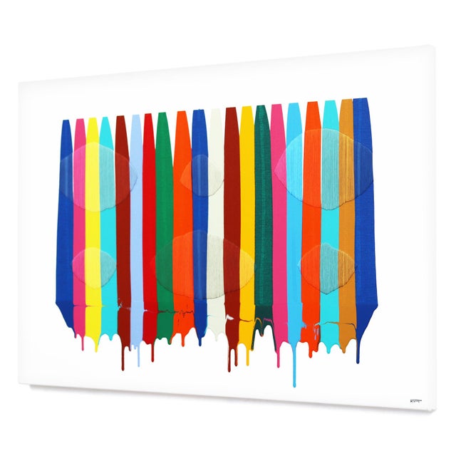 Fils I Colors DCXXVIII - Colorful Mixed Media Abstract Vibrant Artwork on Canvas For Sale In Los Angeles - Image 6 of 9