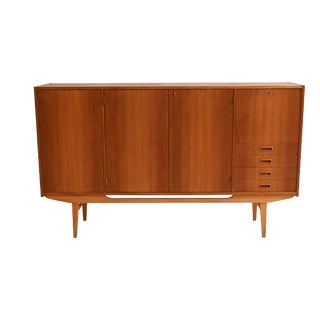 Scandinavian Teak Highboard, 1950s-1960s For Sale