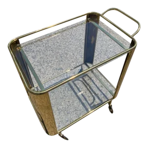 1970s Italian Polished Brass Bar Cart