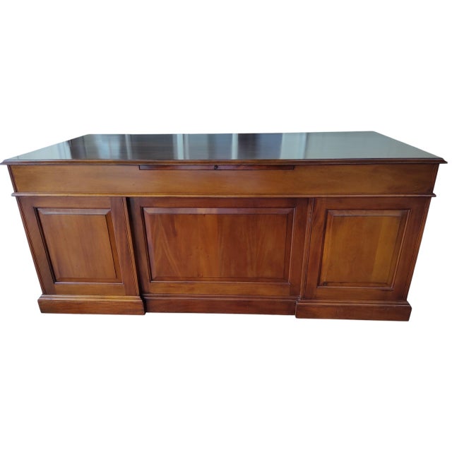 Stickley Vintage Solid Cherry Double Pedestal Executive Desk by Stickley For Sale - Image 4 of 14