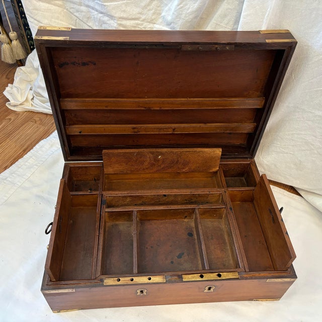Wood 19th Century Anglo - Indian Campaign Box For Sale - Image 7 of 12