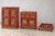 Chinese Red and Gilt Carved Three-Piece Cabinet, Likely Early-20th Century For Sale - Image 4 of 9