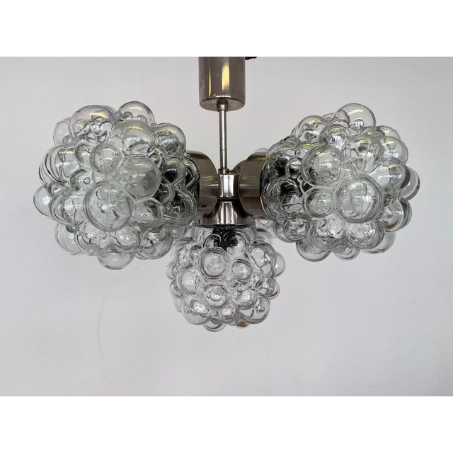 Glass and Chrome Pendant from Kamenicky Senov, Czechoslovakia, 1970s For Sale - Image 6 of 8