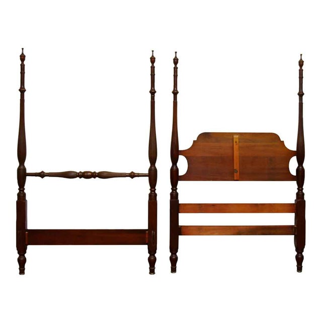 Solid Oak Twin Size Head Board & Foot Board Chairish