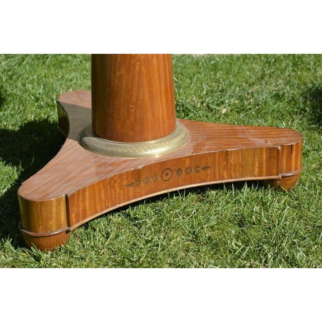 Charles X Marquetry Pedestal Table For Sale - Image 6 of 10
