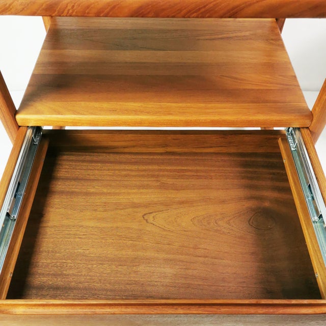 Mid-Century Teak Serving Bar Cart from BR Mobler attributed to Peter Brink, Denmark, 1960s For Sale - Image 6 of 16