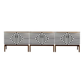 Modular Sideboard with Op Art Motif, 1970s, Set of 3 For Sale