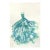 The Blue Green Dress 7 - Abstract Flowy Minimalist Figurative Ink Art on Paper by Bettina Mauel For Sale