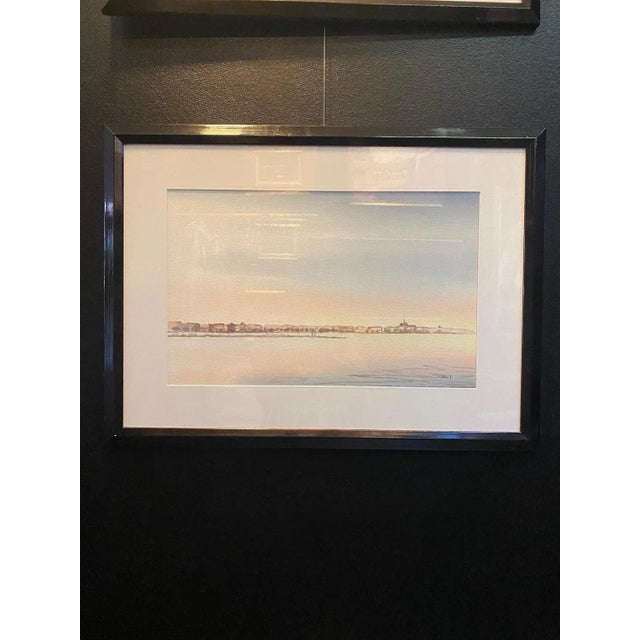 Jacques Tornare, The Harbor, Geneva, Watercolor, 1996 For Sale - Image 6 of 8